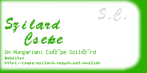 szilard csepe business card